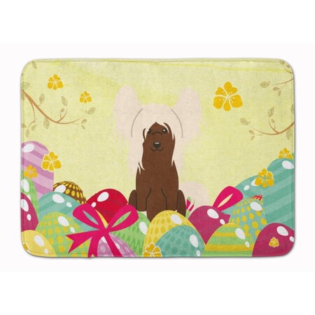 Carolines Treasures Easter Eggs Chinese Crested Cream Machine Washable Memory Foam Mat BB6113RUG